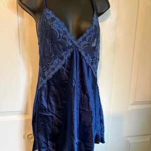 Women's Navy Blue Lace Satin lingerie